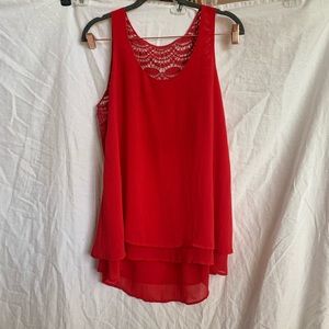 ☀️Bobeau red layered tank